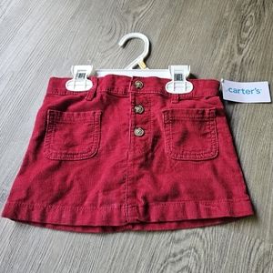 Carter's Red Corduroy Skirt in 3T or 5